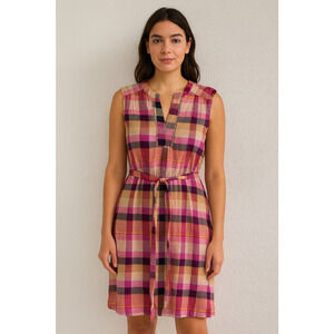 Tommy Bahama Women’s Sleeveless Plaid Dress with Belt – Size M – 38” Long